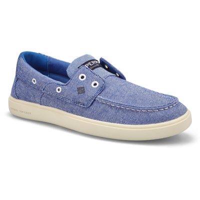 Mns Outer Banks 2-Eye Washed Boat Shoe - Blue