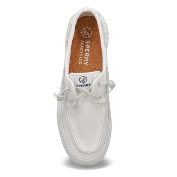 Women's Crest Boat Platform Shoe - White