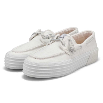 Women's Crest Boat Platform Shoe - White