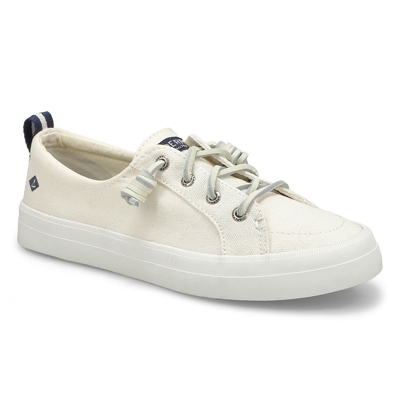 Lds Crest Vibe Linen Sneaker - White