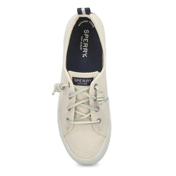 Women's Crest Vibe Linen Fashion Sneaker - White