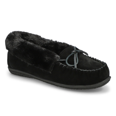 Lds Super Bali Cuff Sde Ballerina SoftMocs - Black