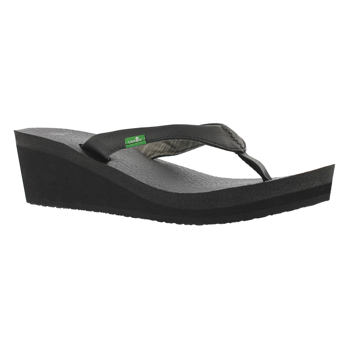 Sanuk Women's YOGA MAT black wedge sandals