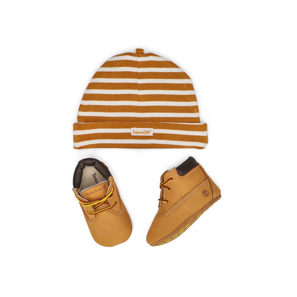 Toddlers' wheat CRIB BOOTIE with HAT
