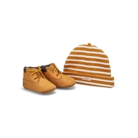 Toddlers' wheat CRIB BOOTIE with HAT