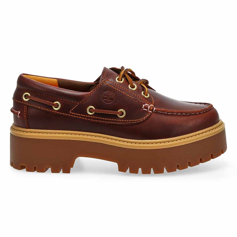 Women's Stone Street Platform Boat Shoe - Rootbeer