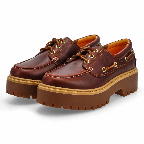 Women's Stone Street Platform Boat Shoe - Rootbeer