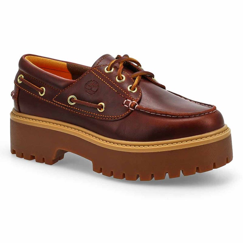 Women's Stone Street Platform Boat Shoe - Rootbeer
