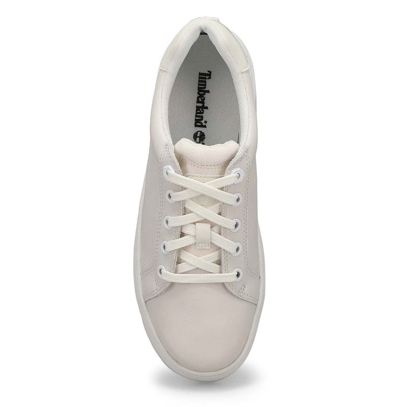 Women's  Laurel Court Leather Platform Lace Up Sneaker - White