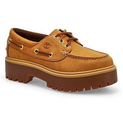 Lds Stone Street Platform Boat Shoe - Wheat