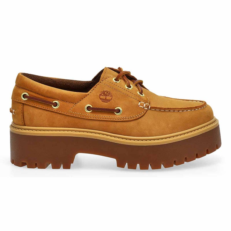 Women's Stone Street Platform Boat Shoe - Wheat