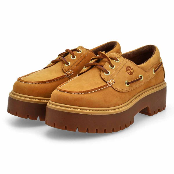 Women's Stone Street Platform Boat Shoe - Wheat