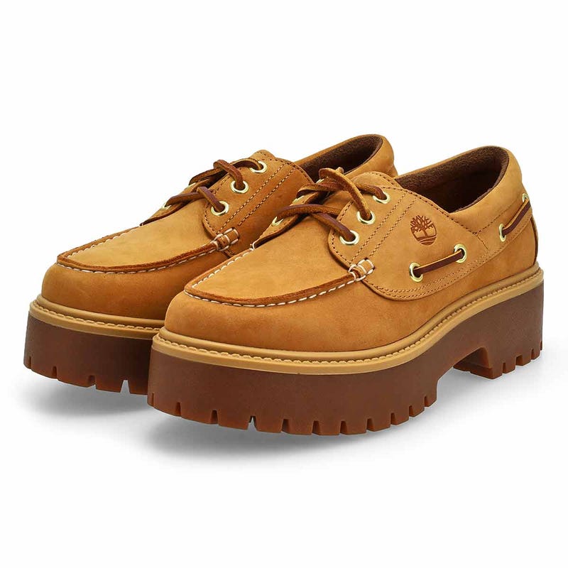 Women's Stone Street Platform Boat Shoe - Wheat