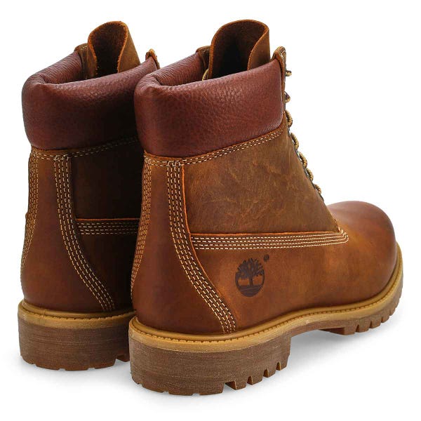 Men's Premium 6 Inch Waterproof Boot  - Brown Full Grain