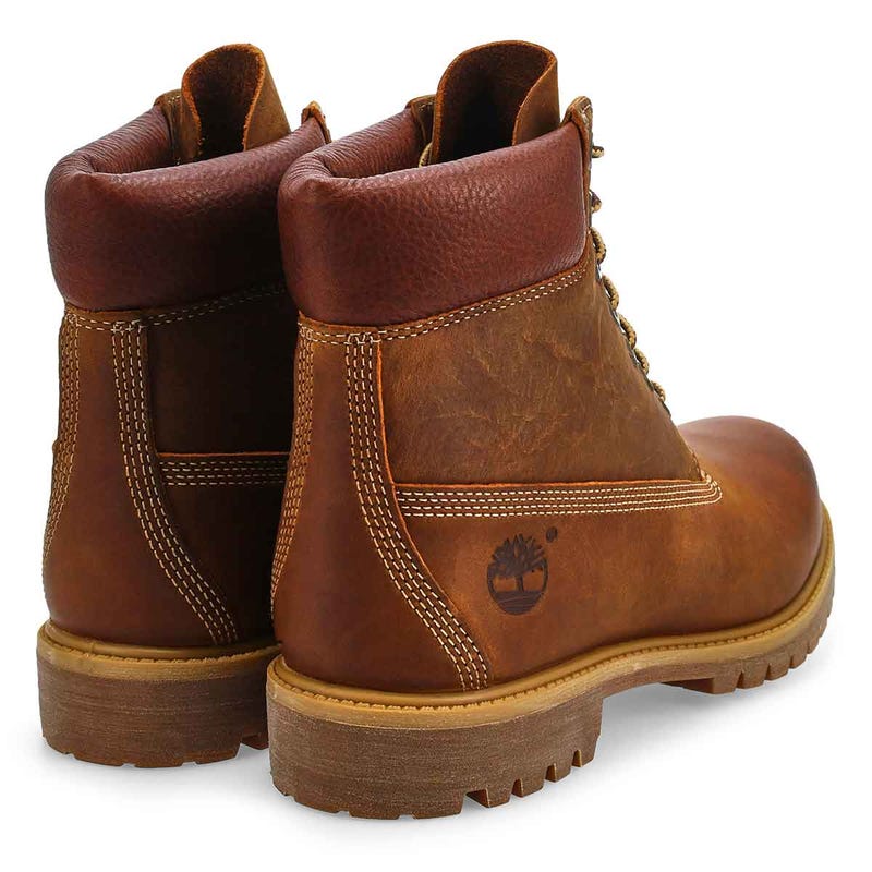 Men's Premium 6 Inch Waterproof Boot  - Brown Full Grain