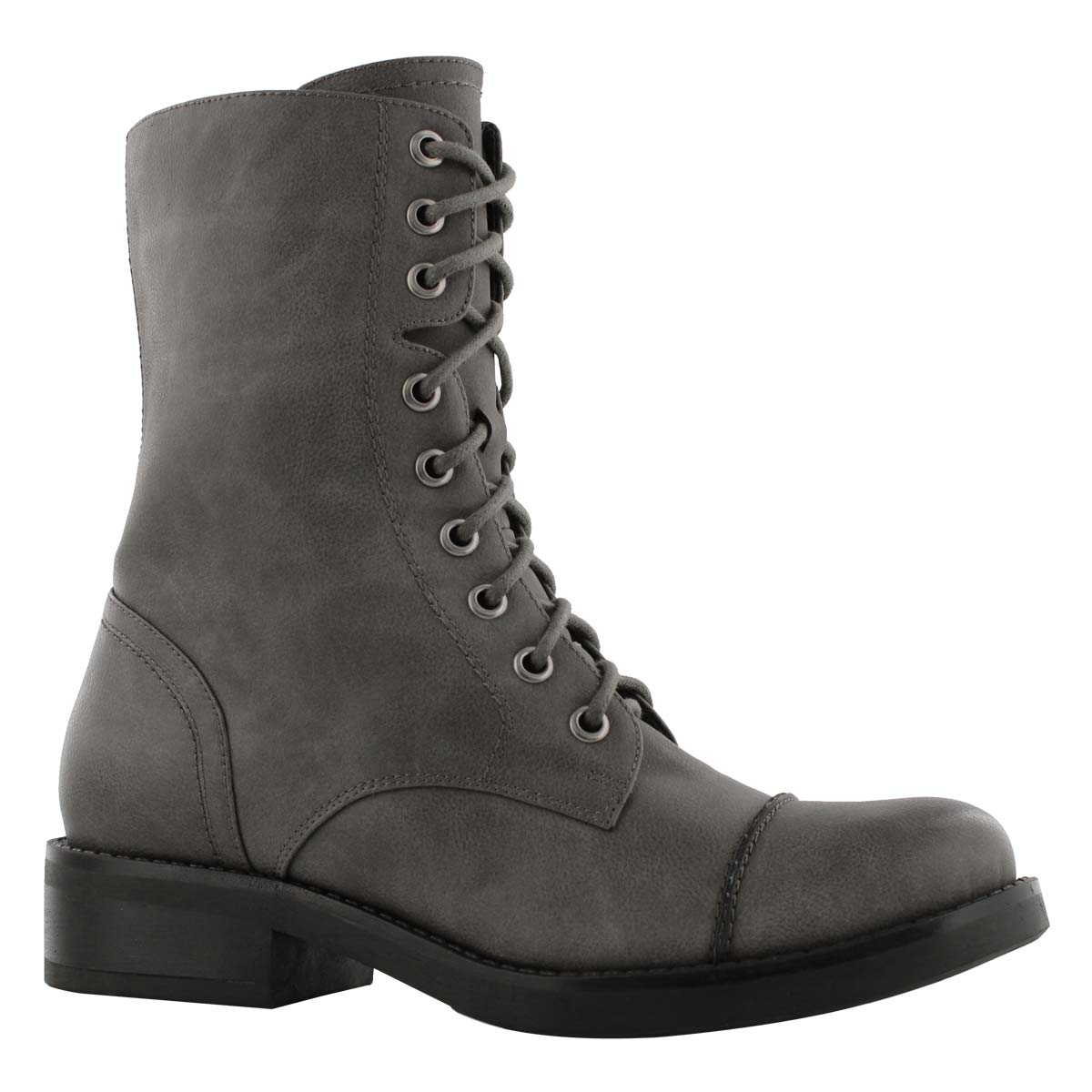 TEGAN grey lace up combat boo 