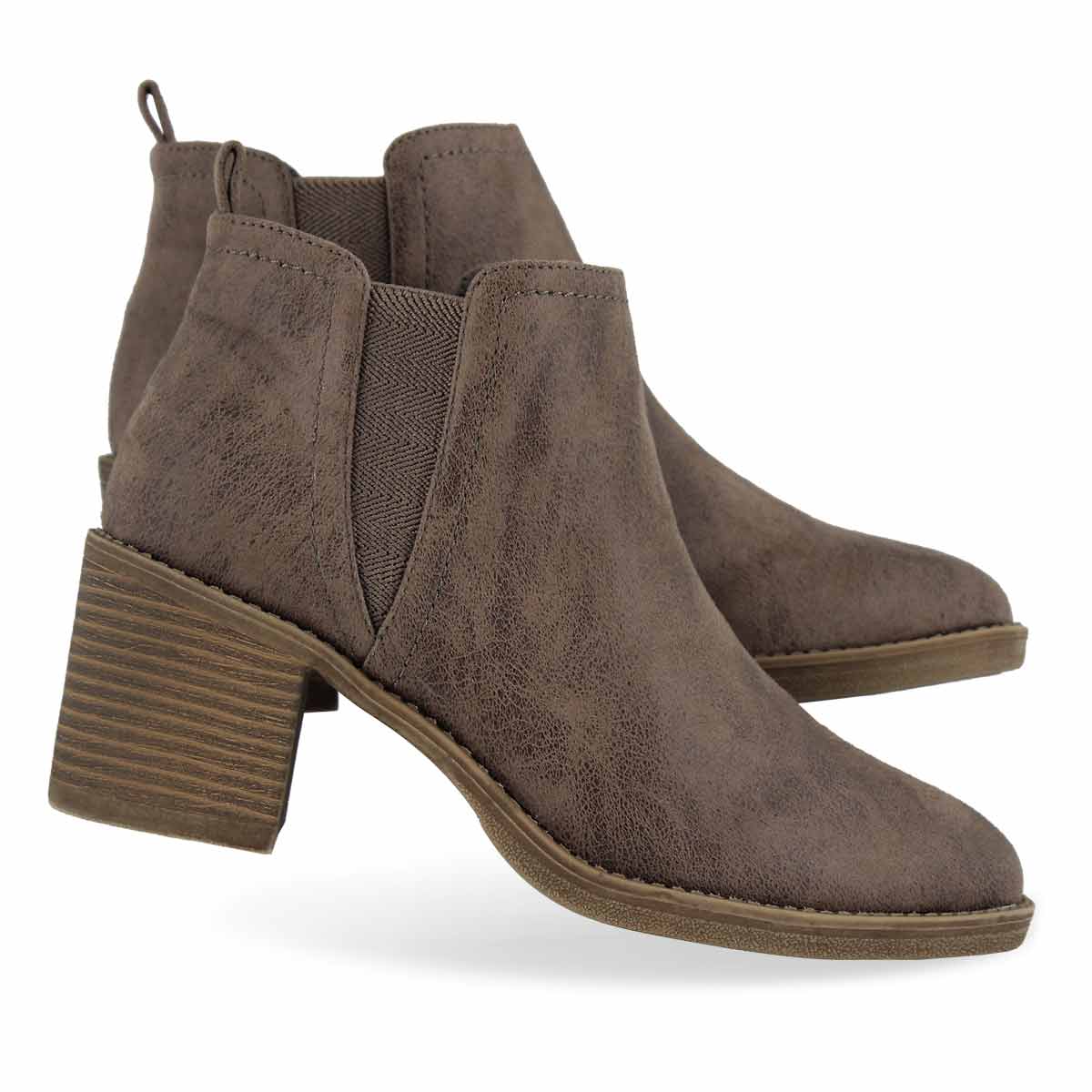 SoftMoc Women's TEKLA taupe slip on booties | SoftMoc.com