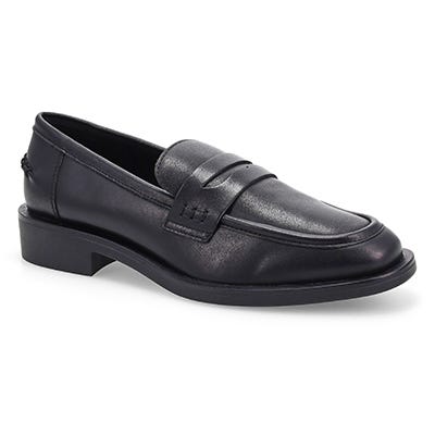 Lds Tory Penny Leather Slip-On Loafer - Black