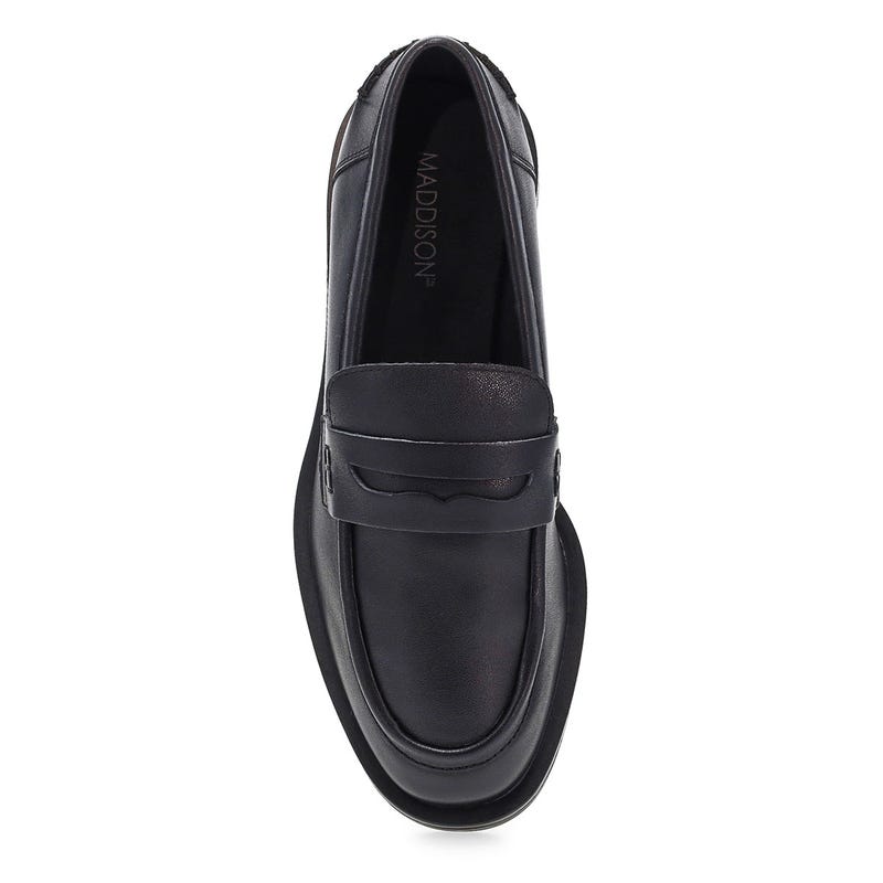 Women's Tory Penny Leather Slip-On Loafer - Black