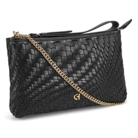 Women's Essential Woven Pouch Wristlet - Black Woven