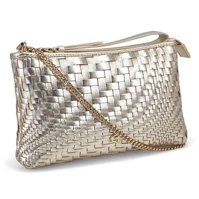 Lds Essential Woven Pouch Wristlet - Gold Woven