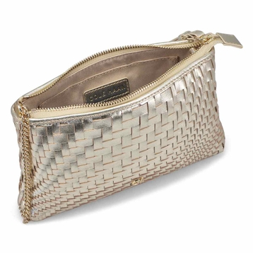Women's  Essential Woven Pouch Wristlet - Gold Wov
