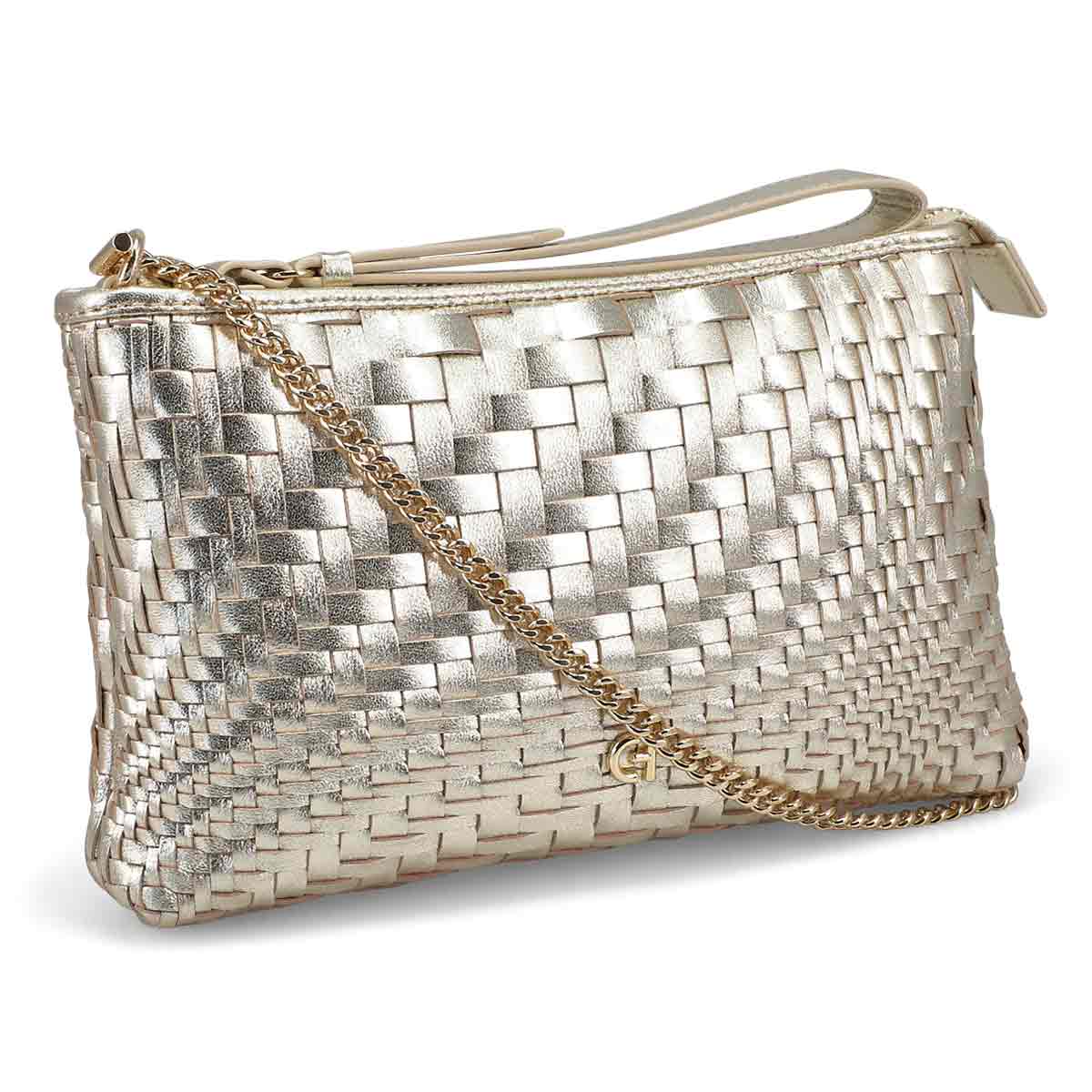 Women's  Essential Woven Pouch Wristlet - Gold Woven
