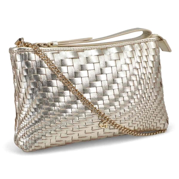 Women's  Essential Woven Pouch Wristlet - Gold Wov
