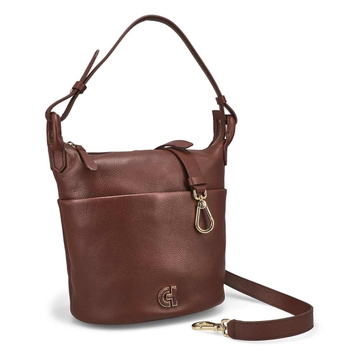 Women's Essential Soft Bucket Bag - Deep Mahogany