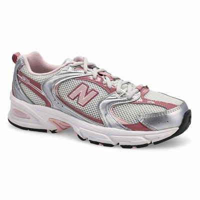 Lds 530 Lace Up Sneaker - White/Pink