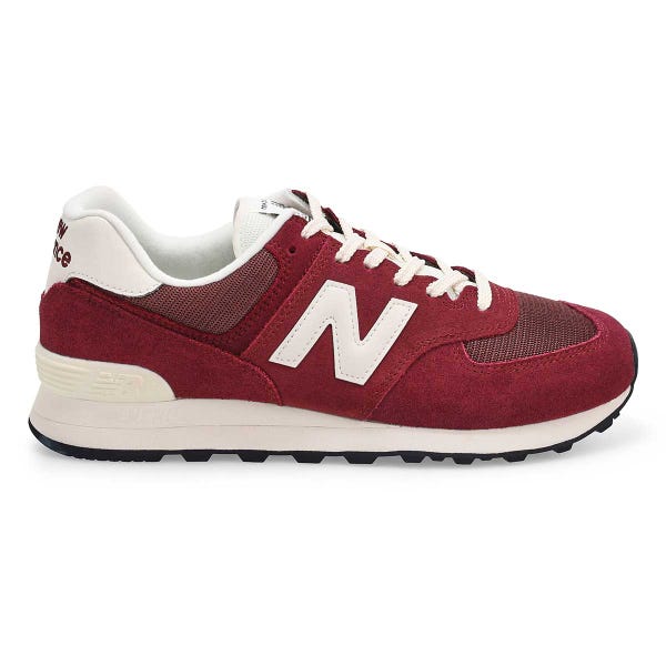 Men's  574 Lace Up Sneaker - Mulled Wine/White