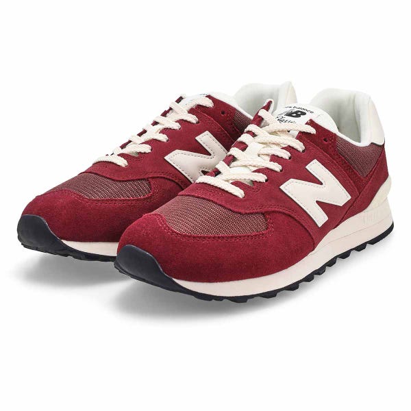 Men's  574 Lace Up Sneaker - Mulled Wine/White
