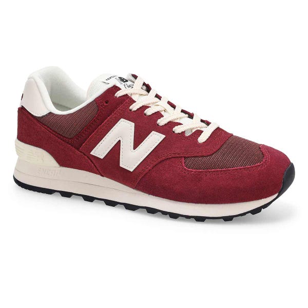 Men's  574 Lace Up Sneaker - Mulled Wine/White