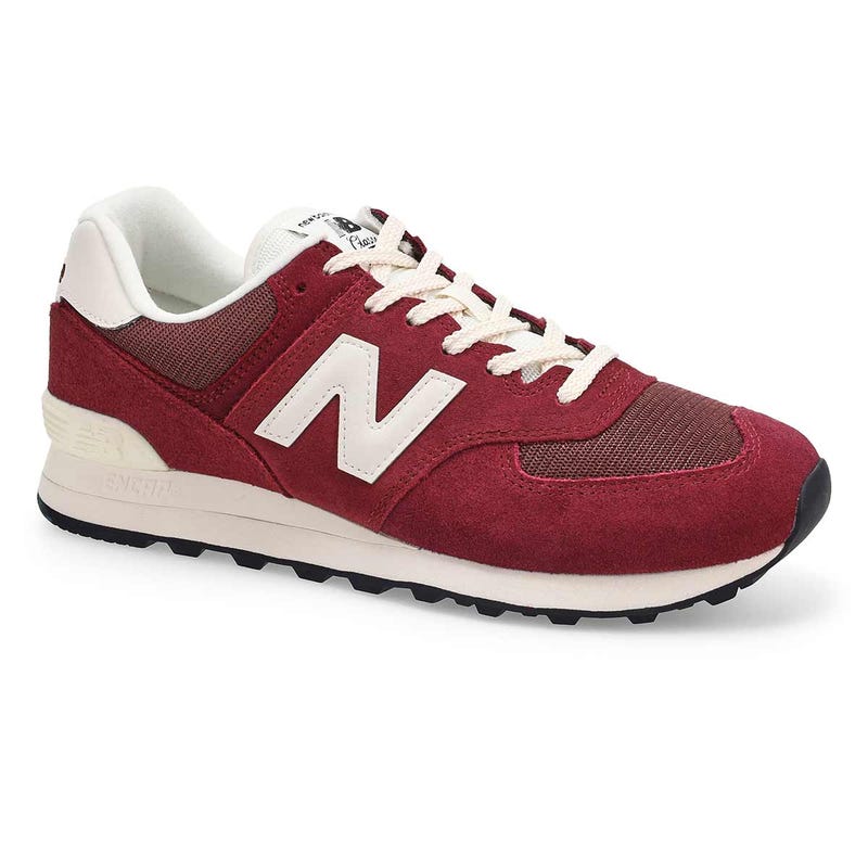 Men's  574 Lace Up Sneaker - Mulled Wine/White
