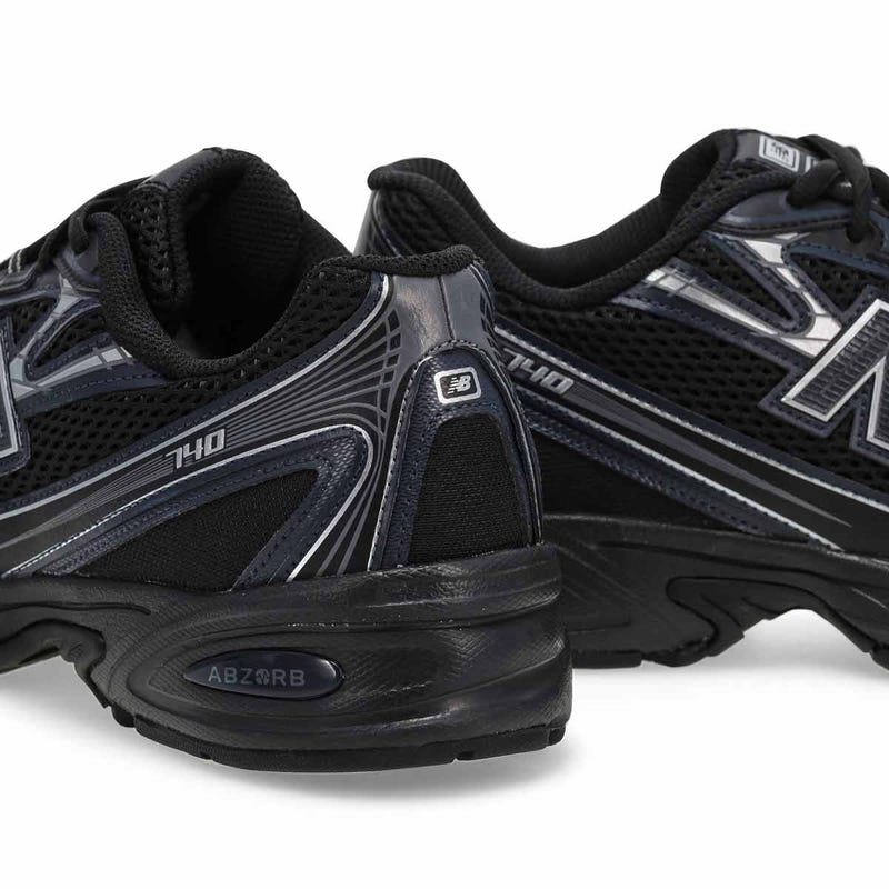 Men's 740 Lace Up Sneaker - Black/Metallic Silver