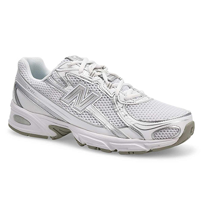 Mns 740 Lace Up Sneaker - White/Metallic Silver