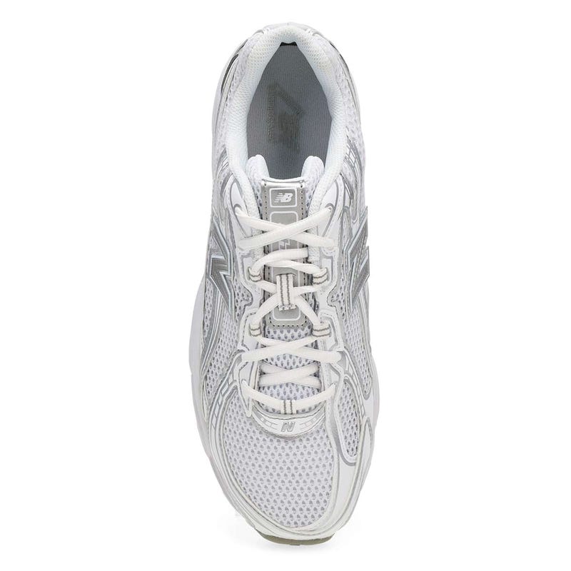 Men's 740 Lace Up Sneaker - White/Metallic Silver