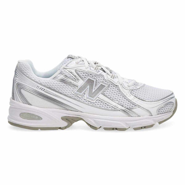 Men's 740 Lace Up Sneaker - White/Metallic Silver