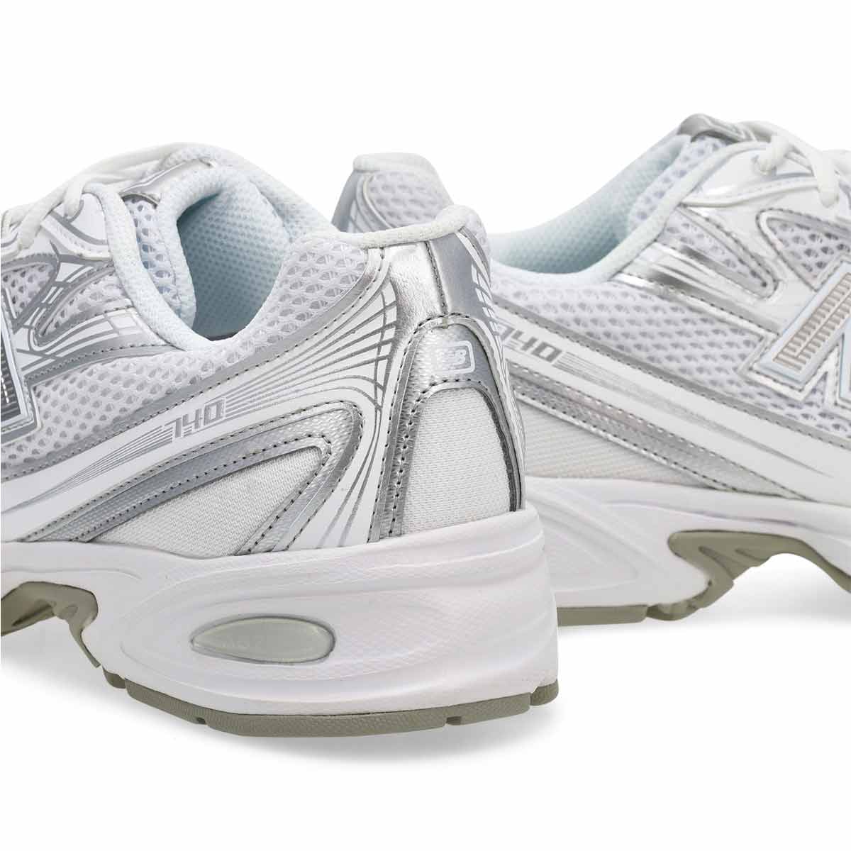 Baskets à lacets 740, blanc/argent métallique, hommes