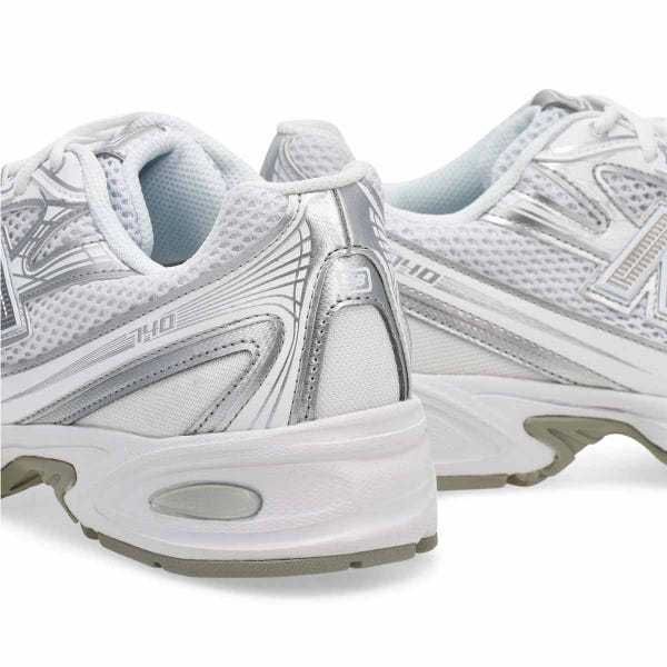 Men's 740 Lace Up Sneaker - White/Metallic Silver