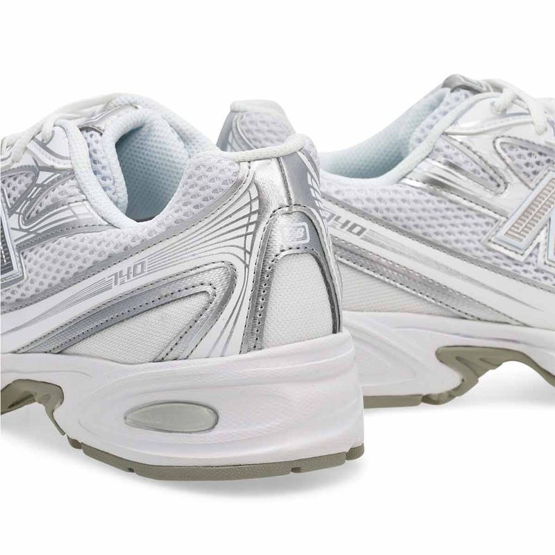 Men's 740 Lace Up Sneaker - White/Metallic Silver