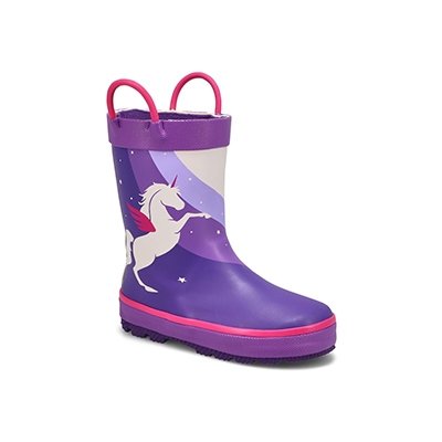 Botte pluie imp. Unicorn, violet, bébé-F