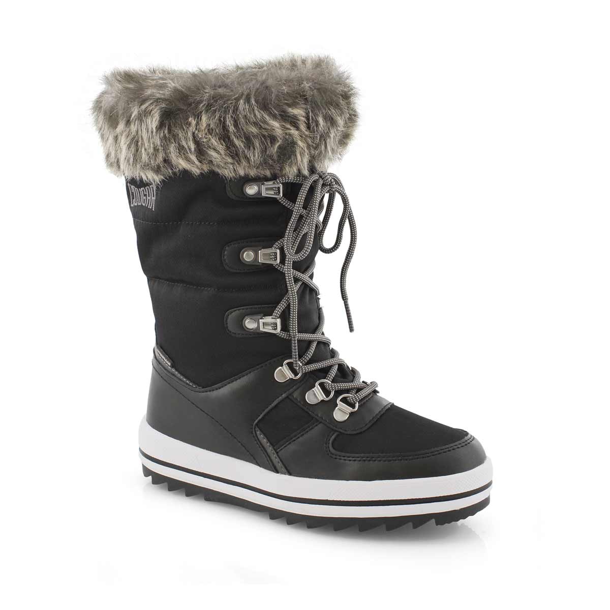 vesta faux fur collar knee high snow boot