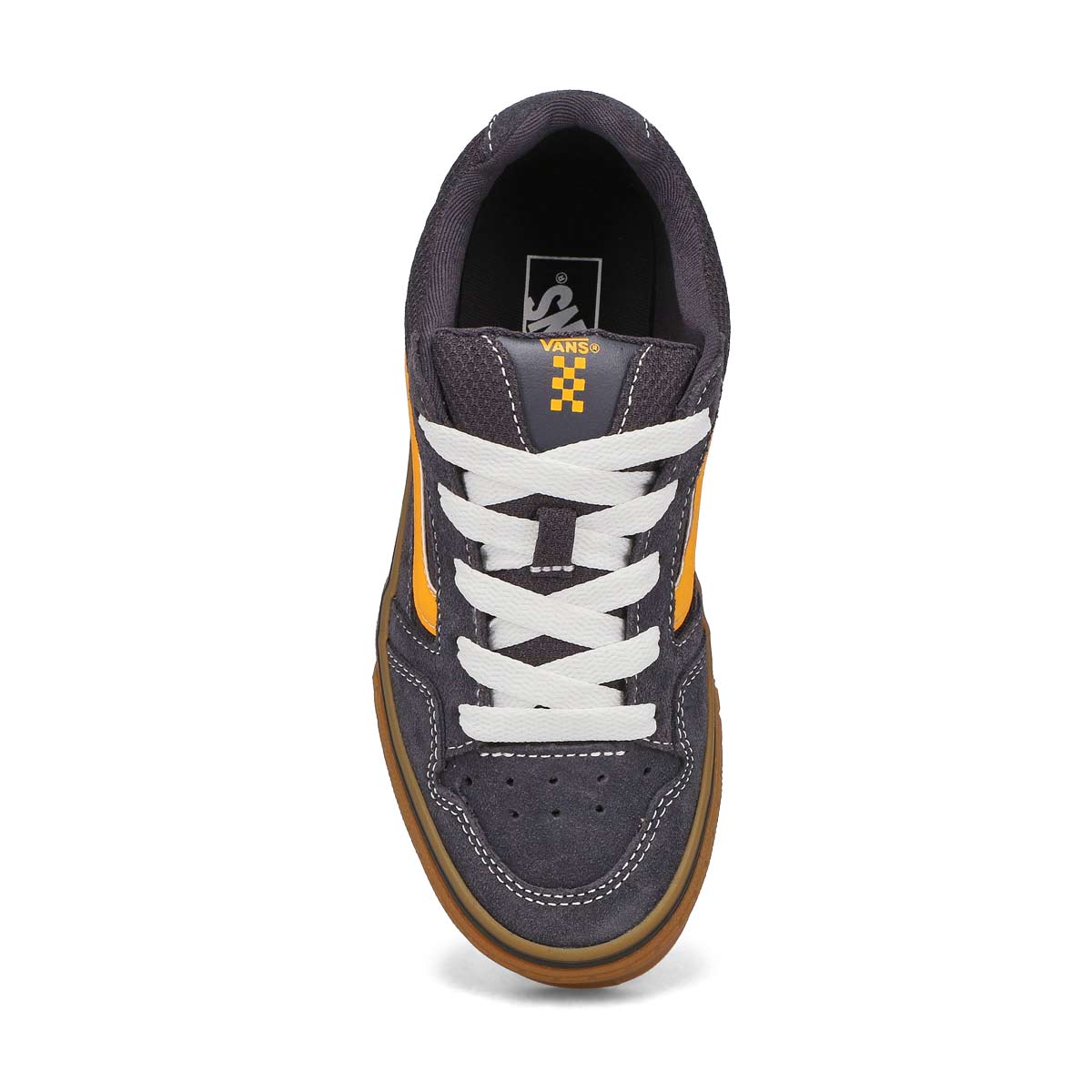 Boys' Caldrone Lace Up Sneaker - Charcoal/Yellow