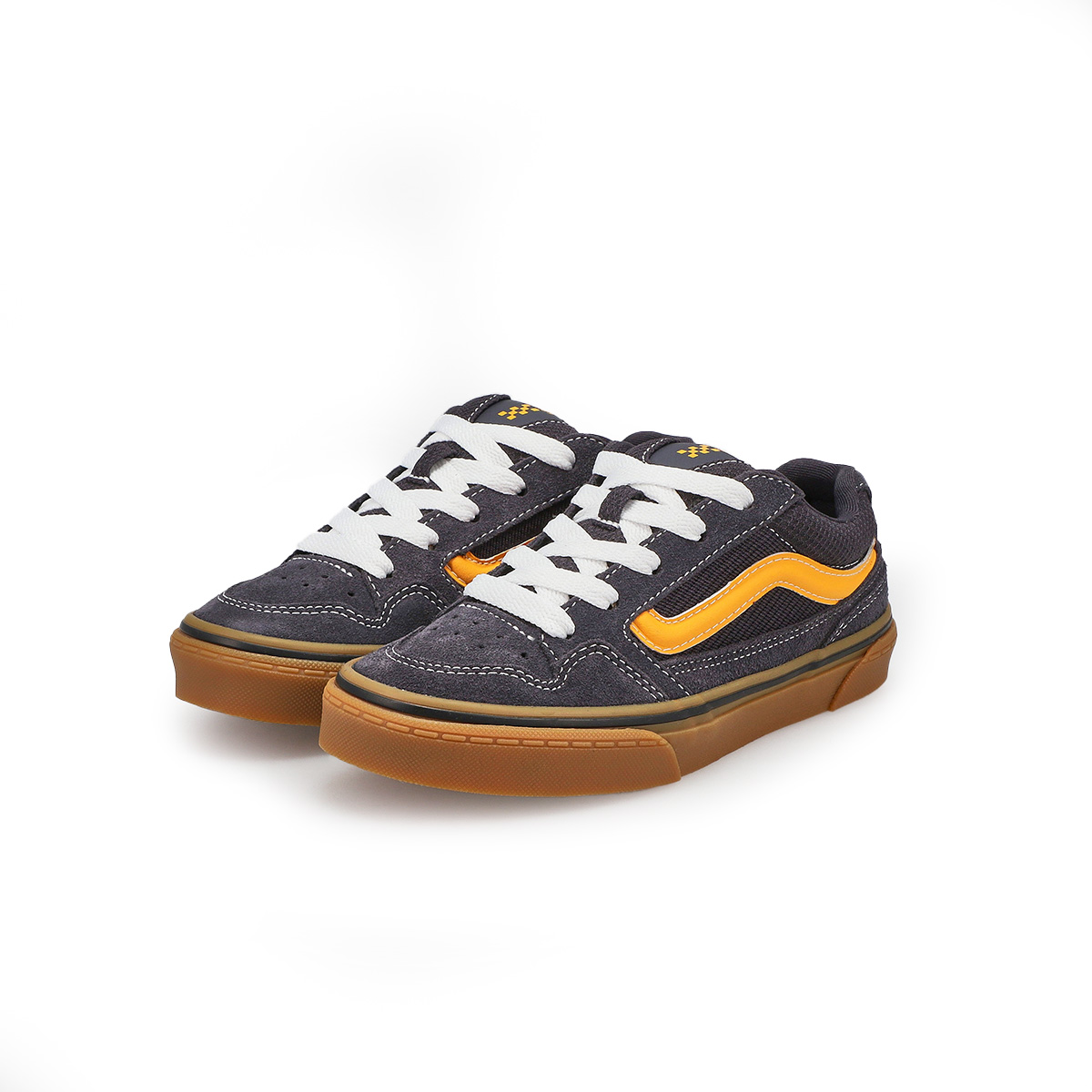 Boys' Caldrone Lace Up Sneaker - Charcoal/Yellow