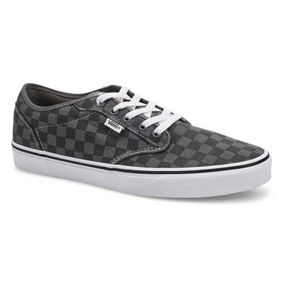 Baskets en toile à lacets ATWOOD, damier ton sur ton noir délavé, hommes