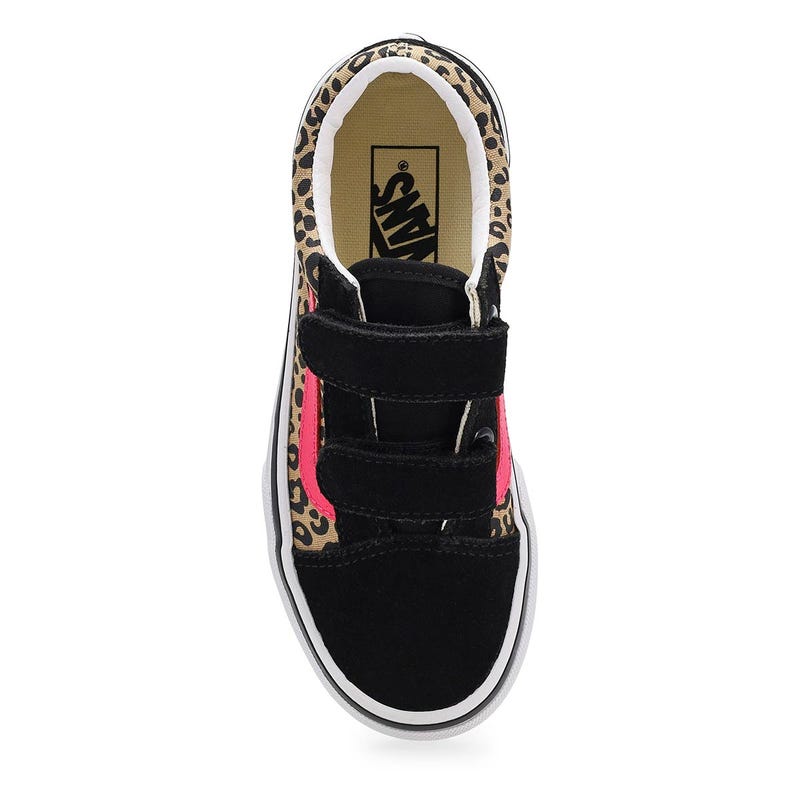 Espadrille à lacets Old Skool V pour filles - Léopard/velours rose vif/noir