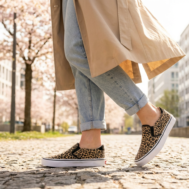 Baskets à enfiler ASHER DELUXE, léopard, femmes