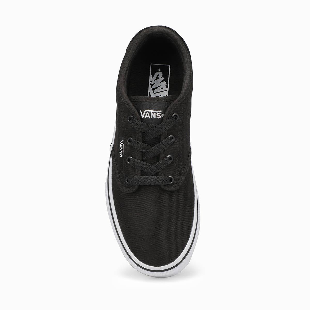 Vans Boys' ATWOOD black/white canvas lace up | SoftMoc.com