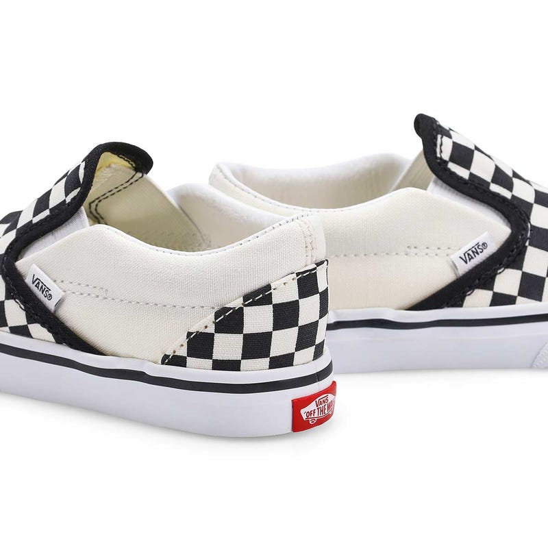Espadrilles Classic Slip-On pour bébé - Noir/Blanc à damier